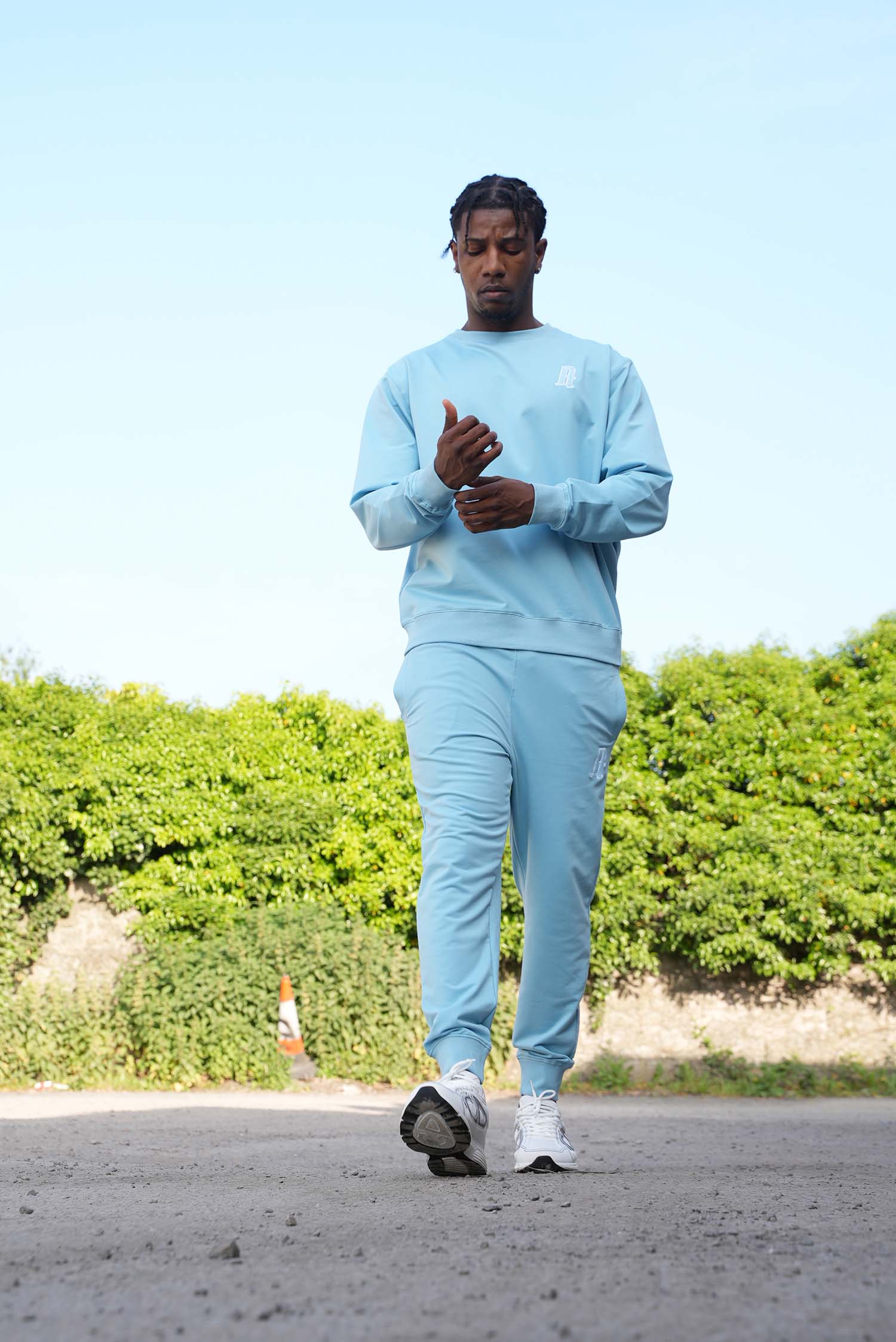 Men's Baby Blue A Lettered Joggers