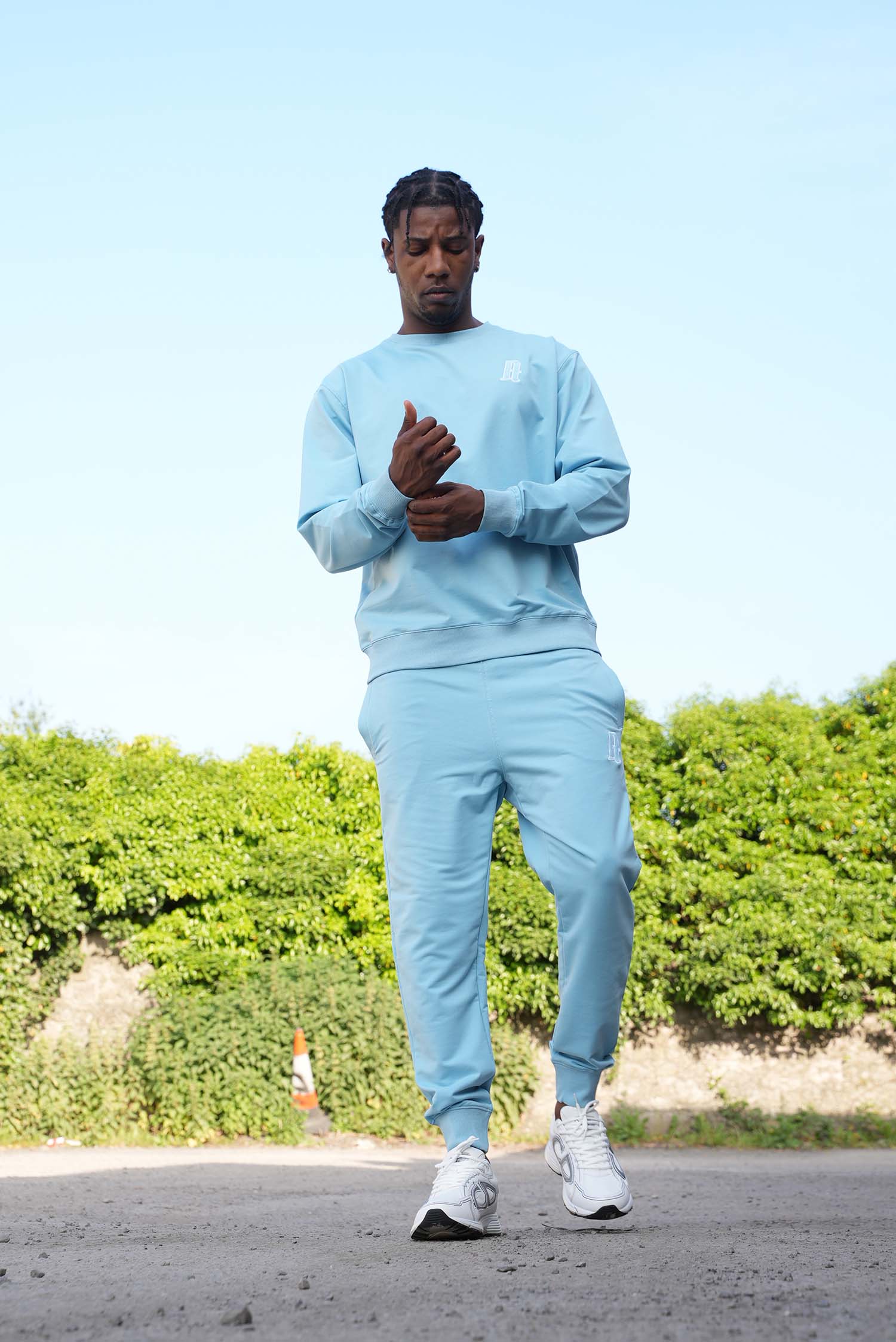 Men's Baby Blue A Lettered Joggers