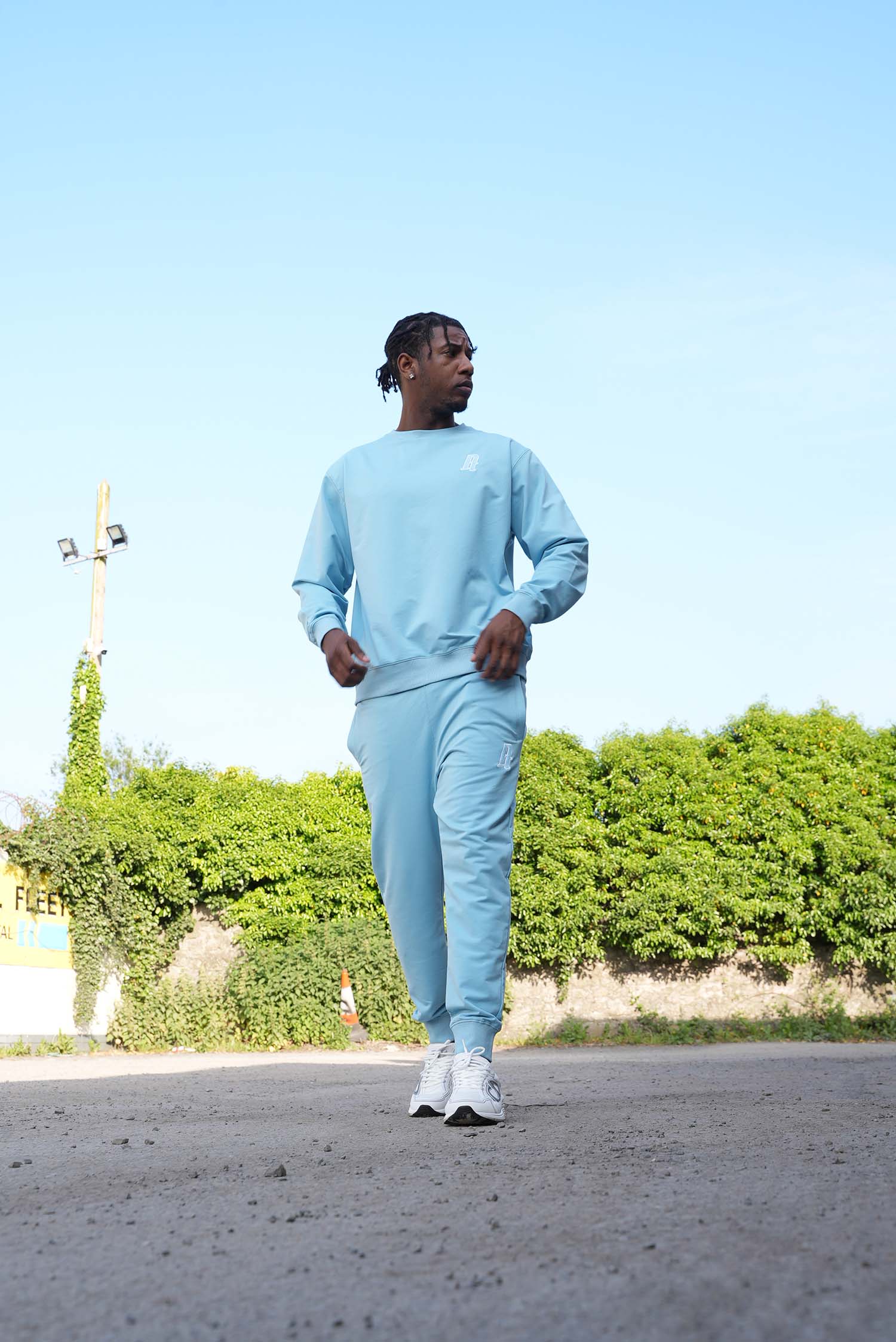 Men's Baby Blue A Lettered Joggers