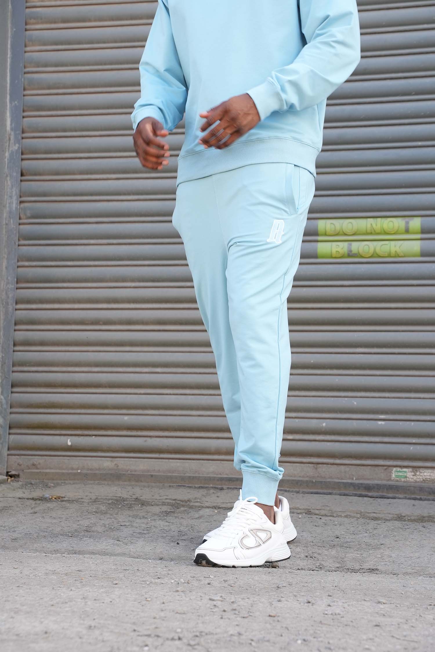 Men's Baby Blue A Lettered Joggers