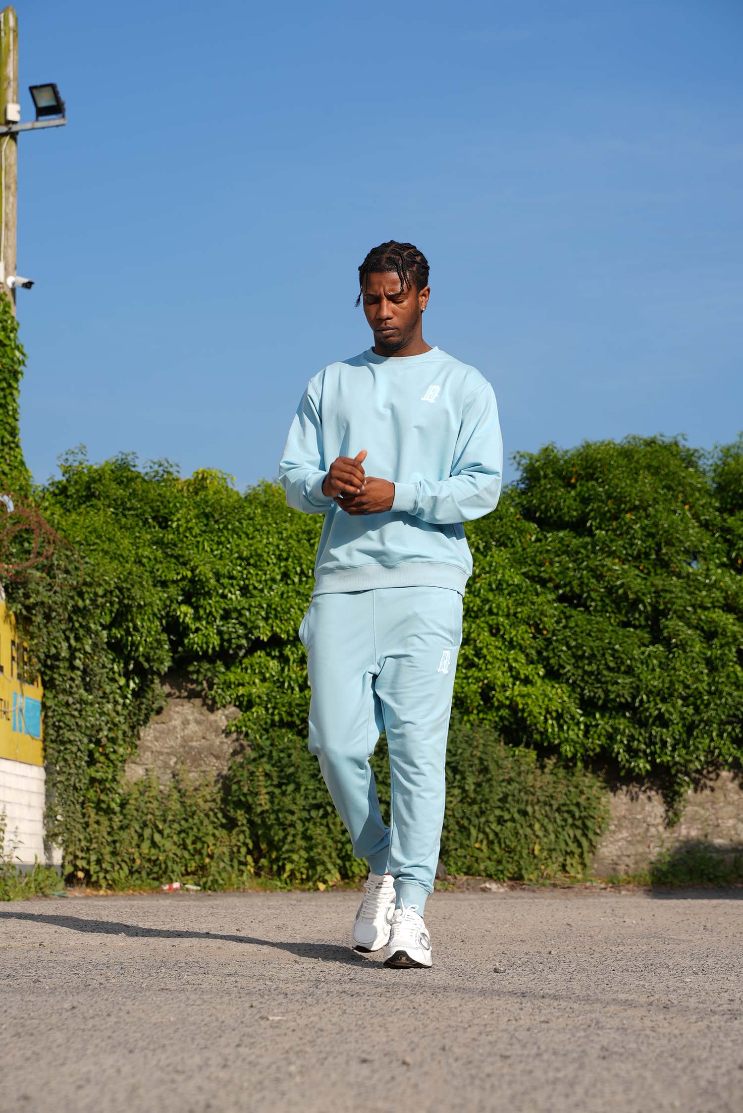 Men's Baby Blue A Lettered Joggers