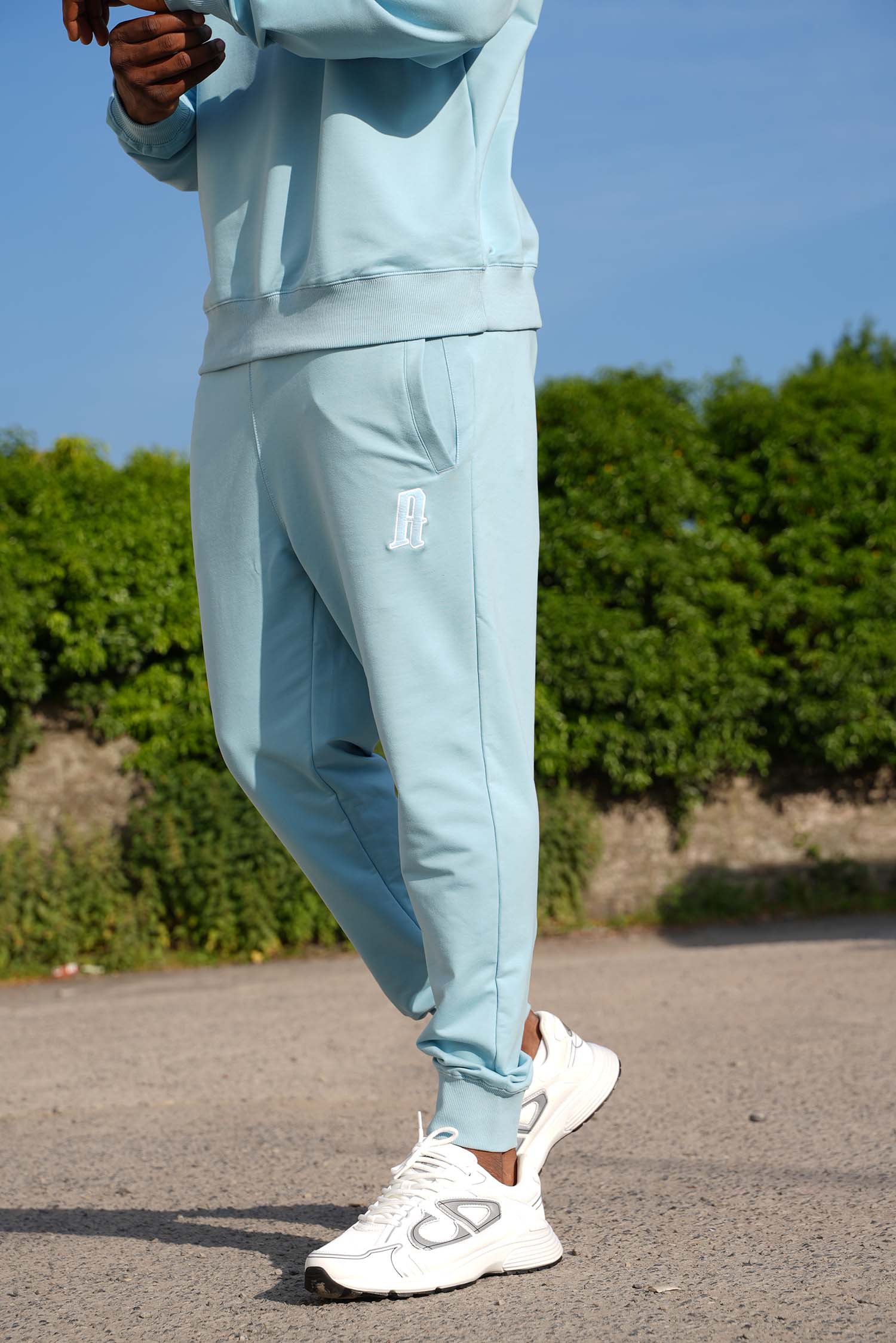 Men's Baby Blue A Lettered Joggers