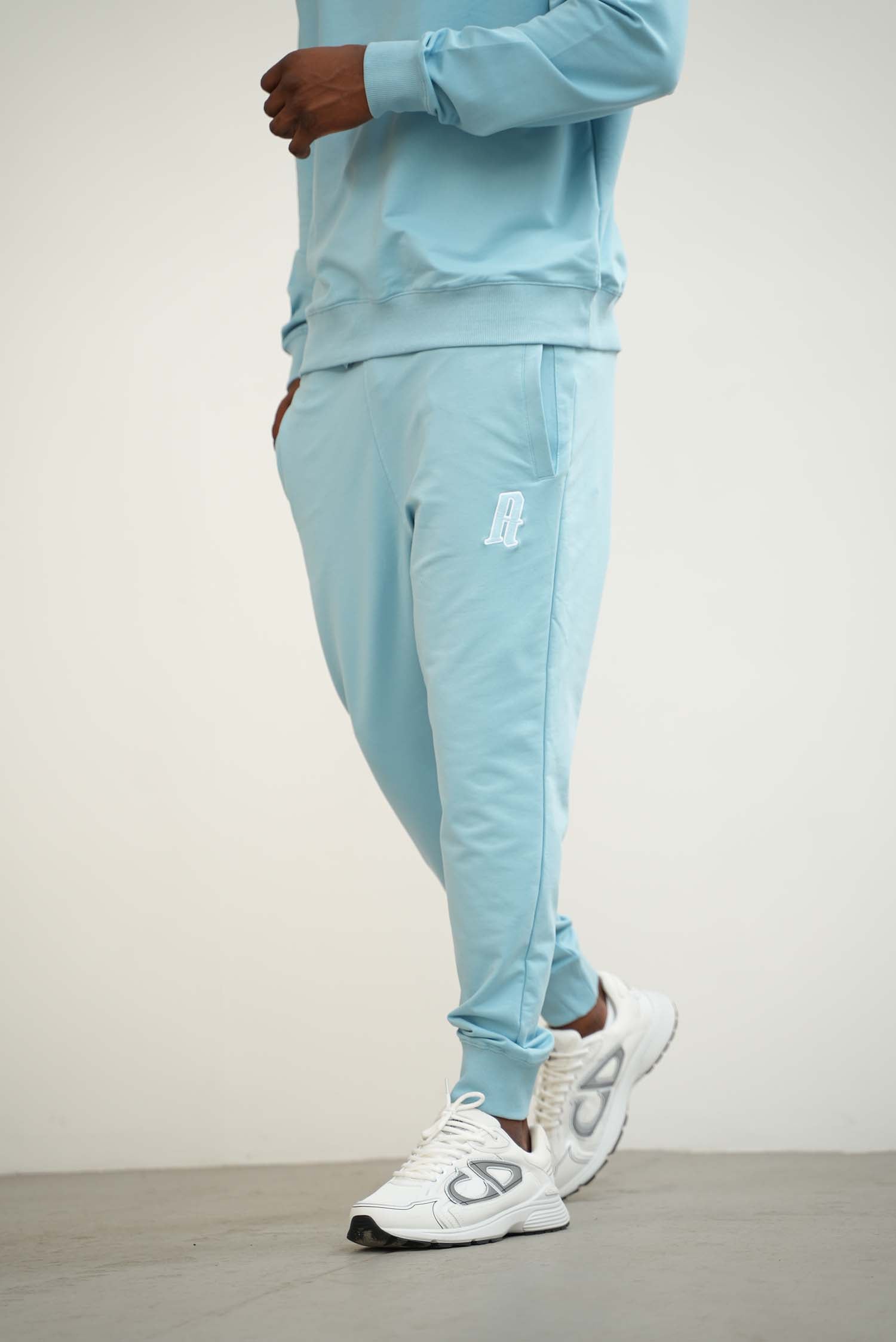 Men's Baby Blue A Lettered Joggers