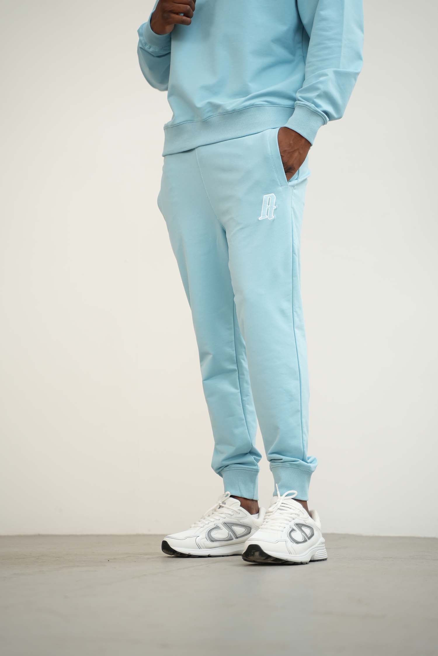 Men's Baby Blue A Lettered Joggers