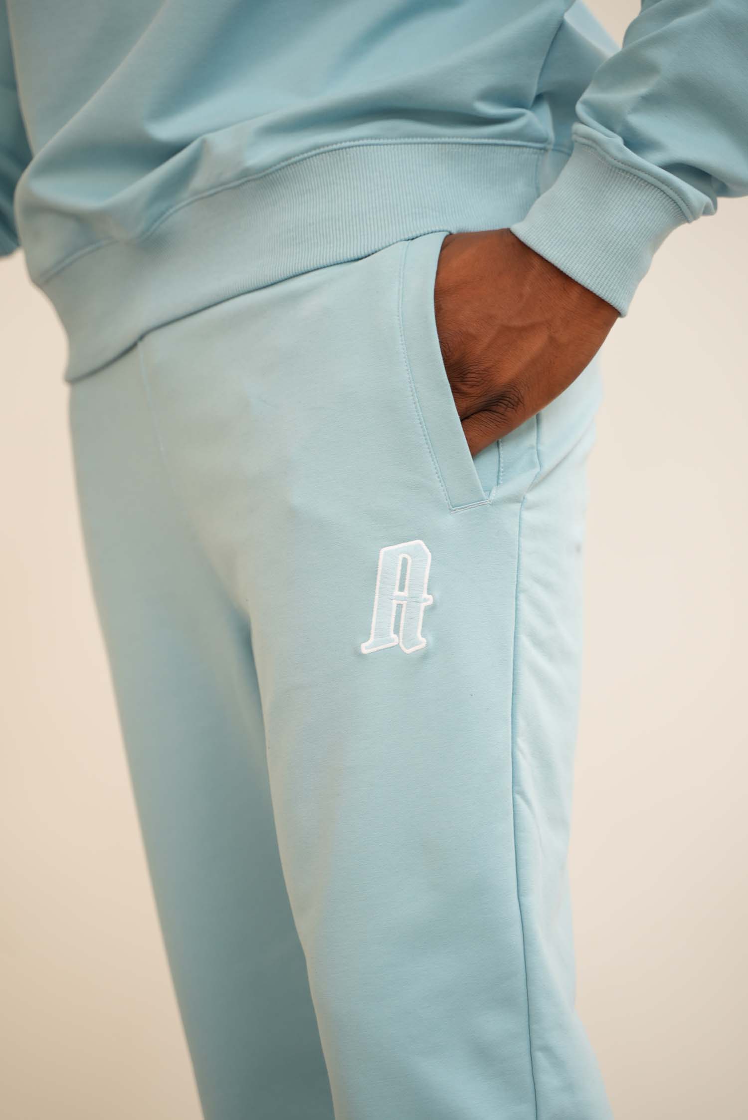 Men's Baby Blue A Lettered Joggers