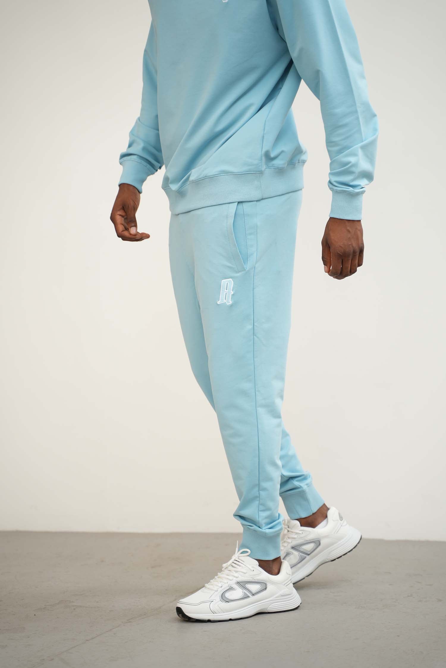 Men's Baby Blue A Lettered Joggers