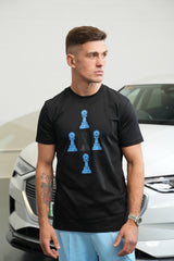 AW25 - Diamond Pawn Tee Black with Blue Pawn