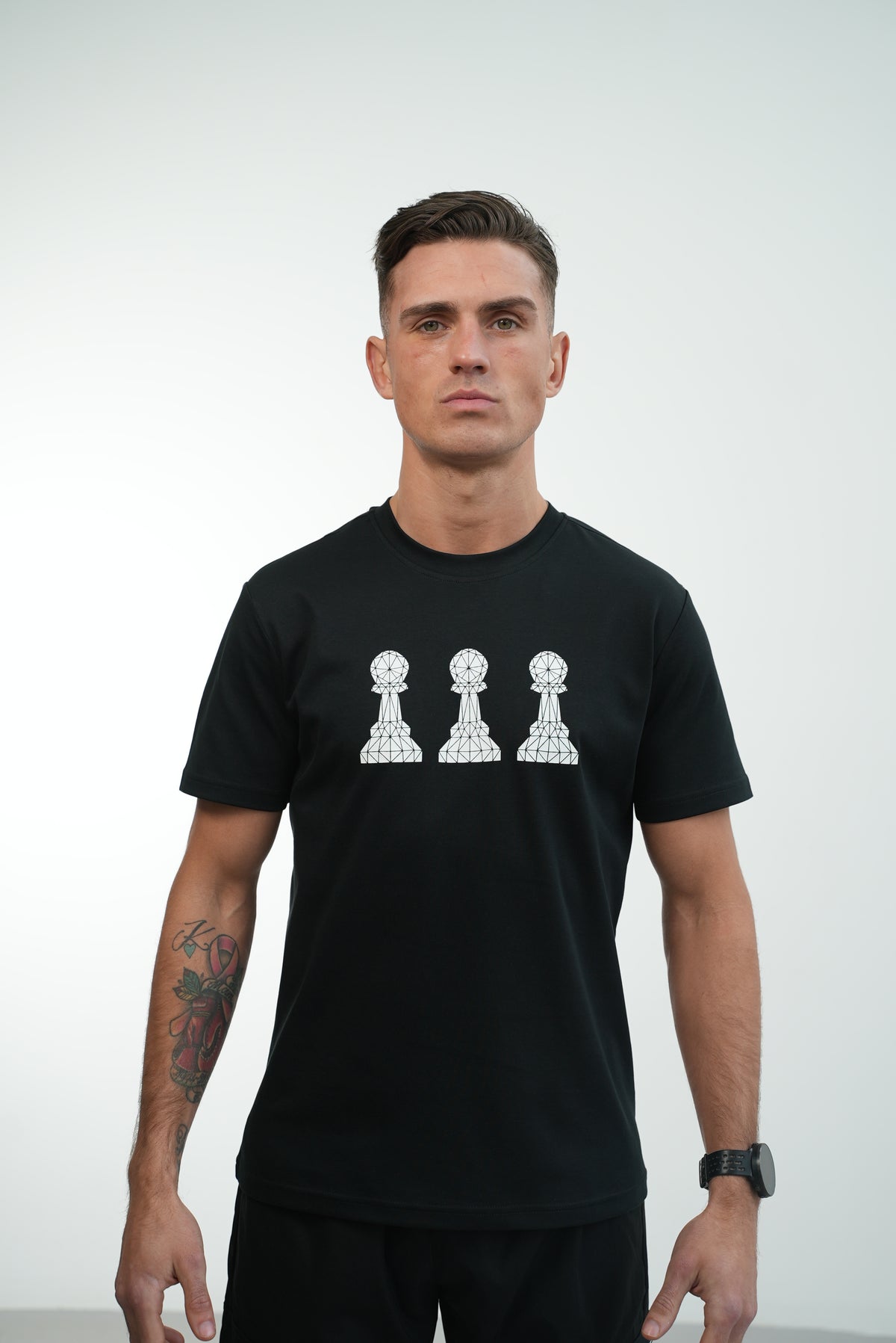 Men's Tri Pawn Black T-Shirt