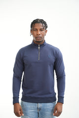 Men's Skull Badge Half Zip Navy