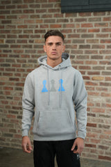 Amico Grey & Blue Tri-Pawn Hoodie