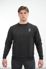 Men's Embroidery A Crew Neck Jumper Black