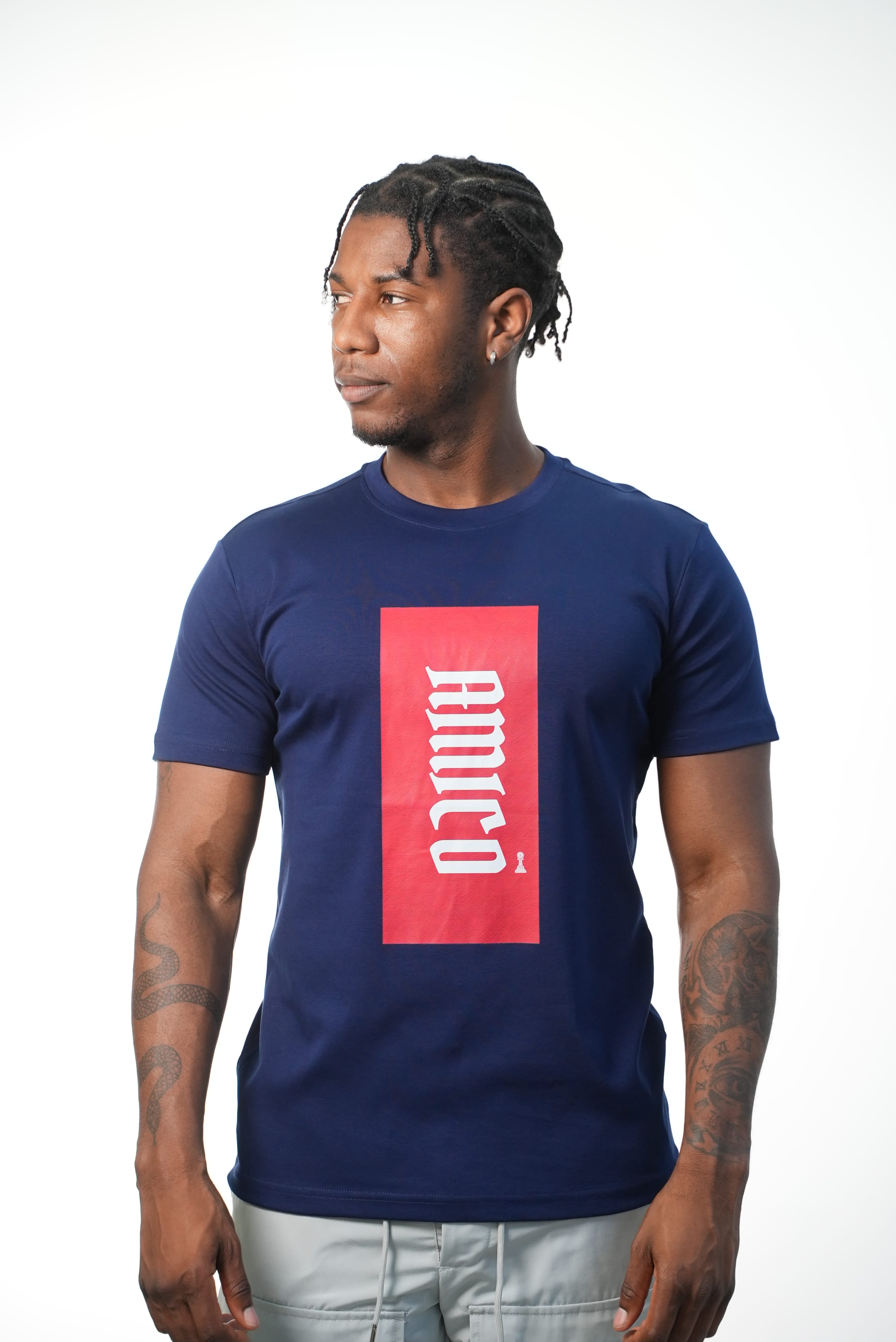 Amico red Tee navy