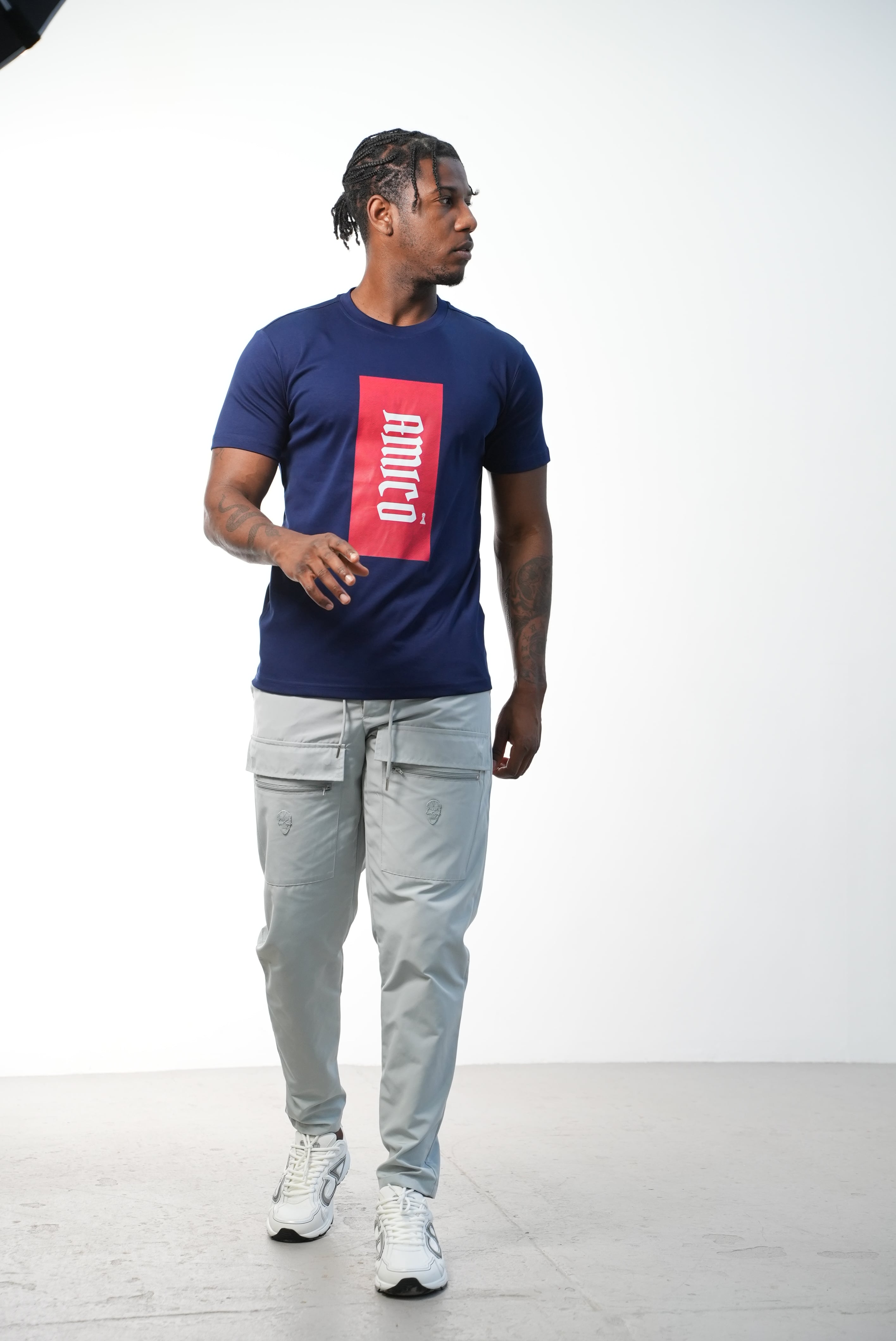 Amico red Tee navy