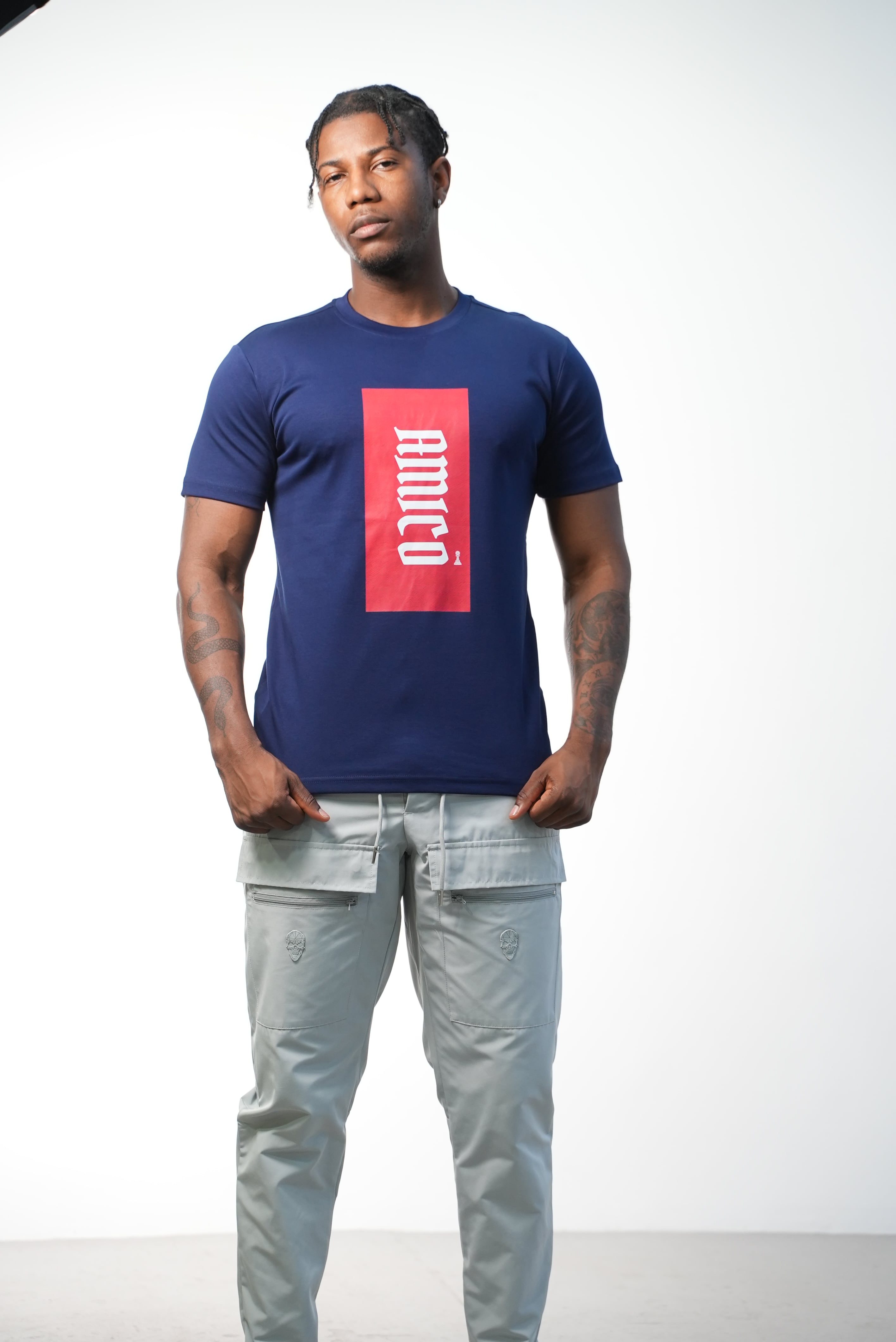 Amico red Tee navy