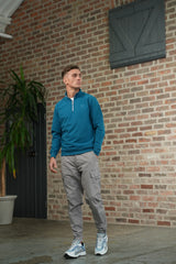 Men's Skull Badge Half Zip Red