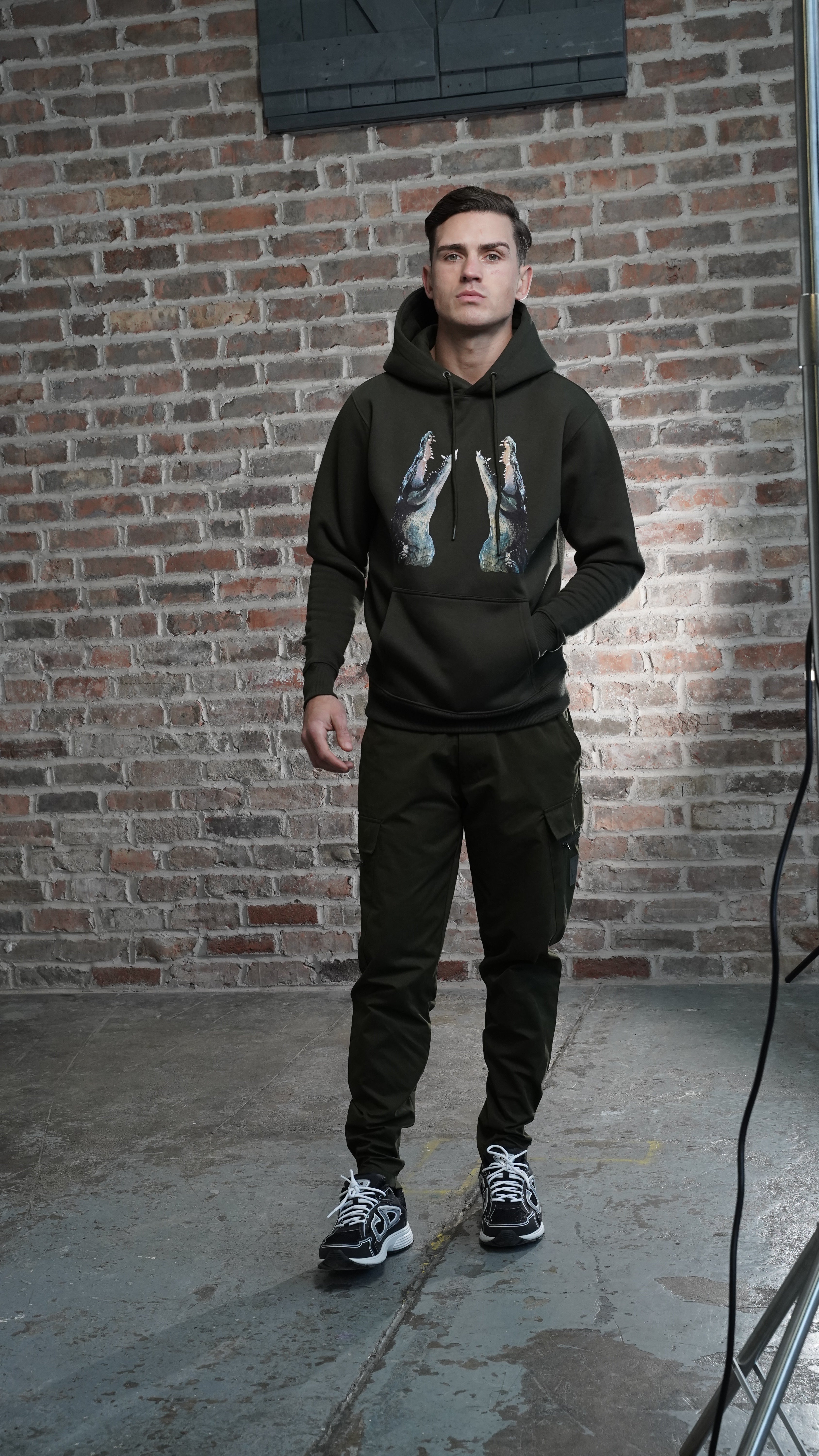 Men's Amico Crocodile Green Hoodie