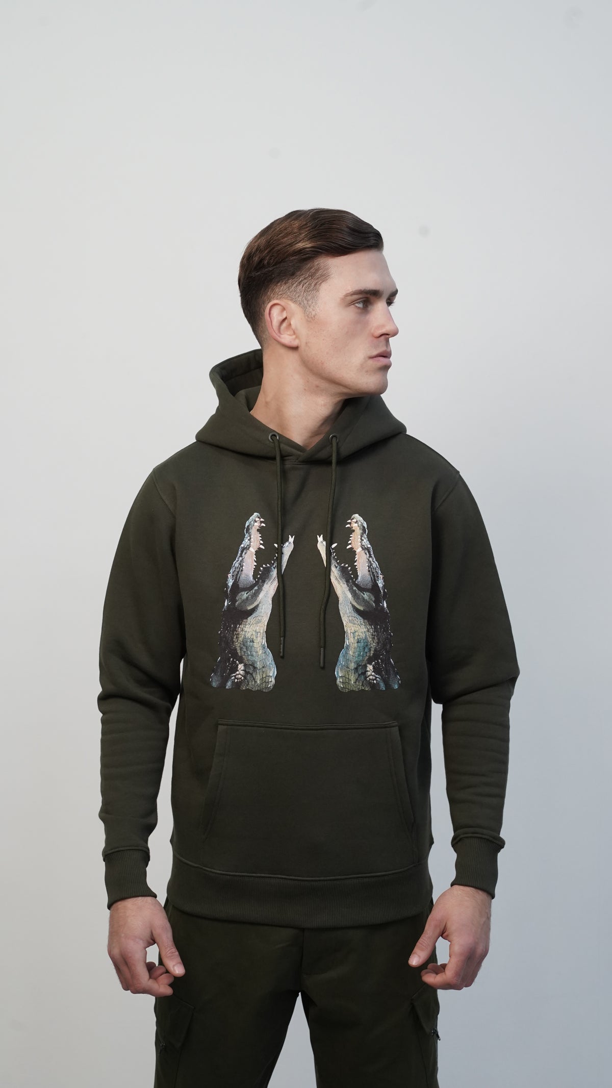 Men's Amico Crocodile Green Hoodie