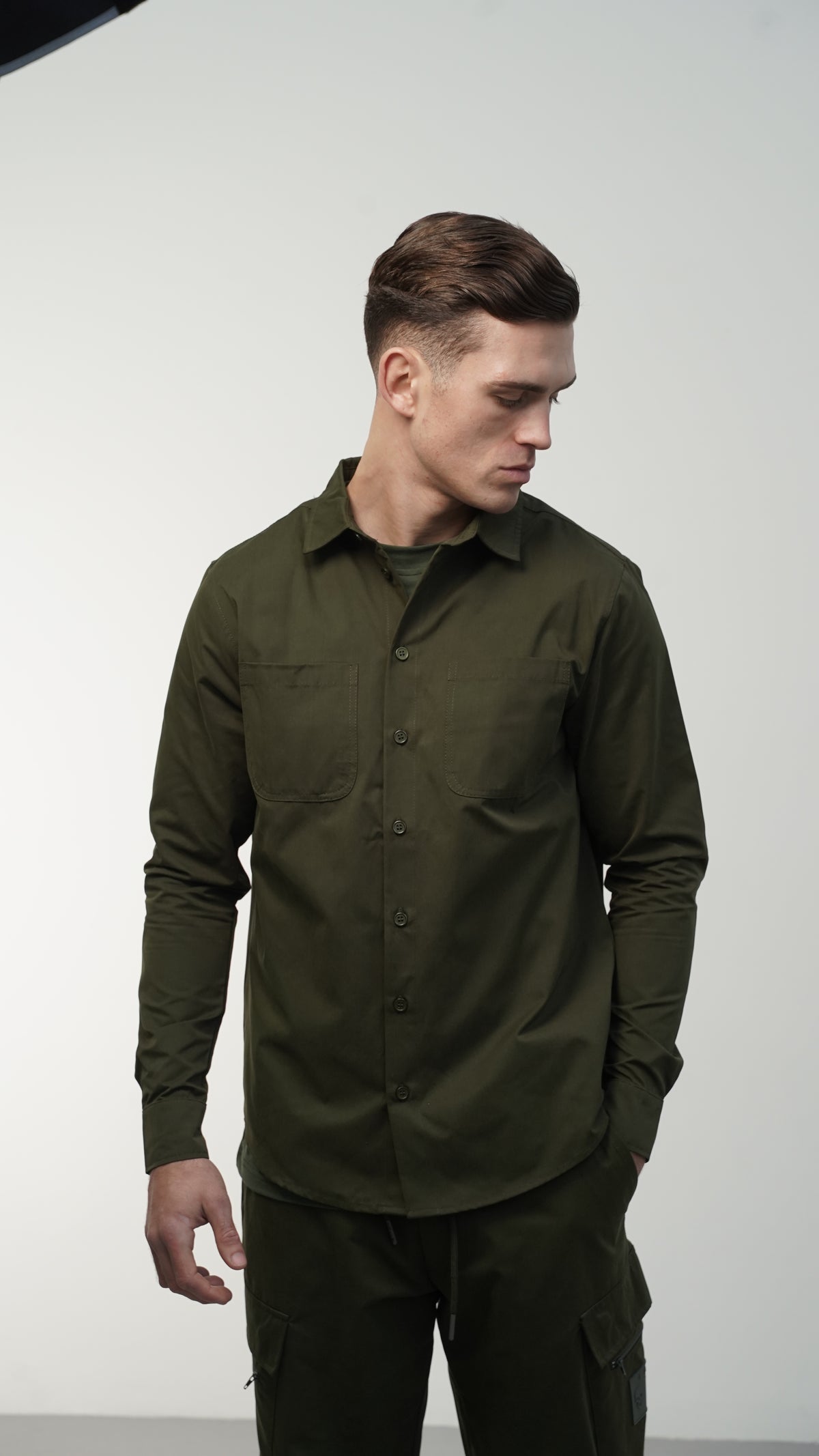 Men's Green Button Up Shirt