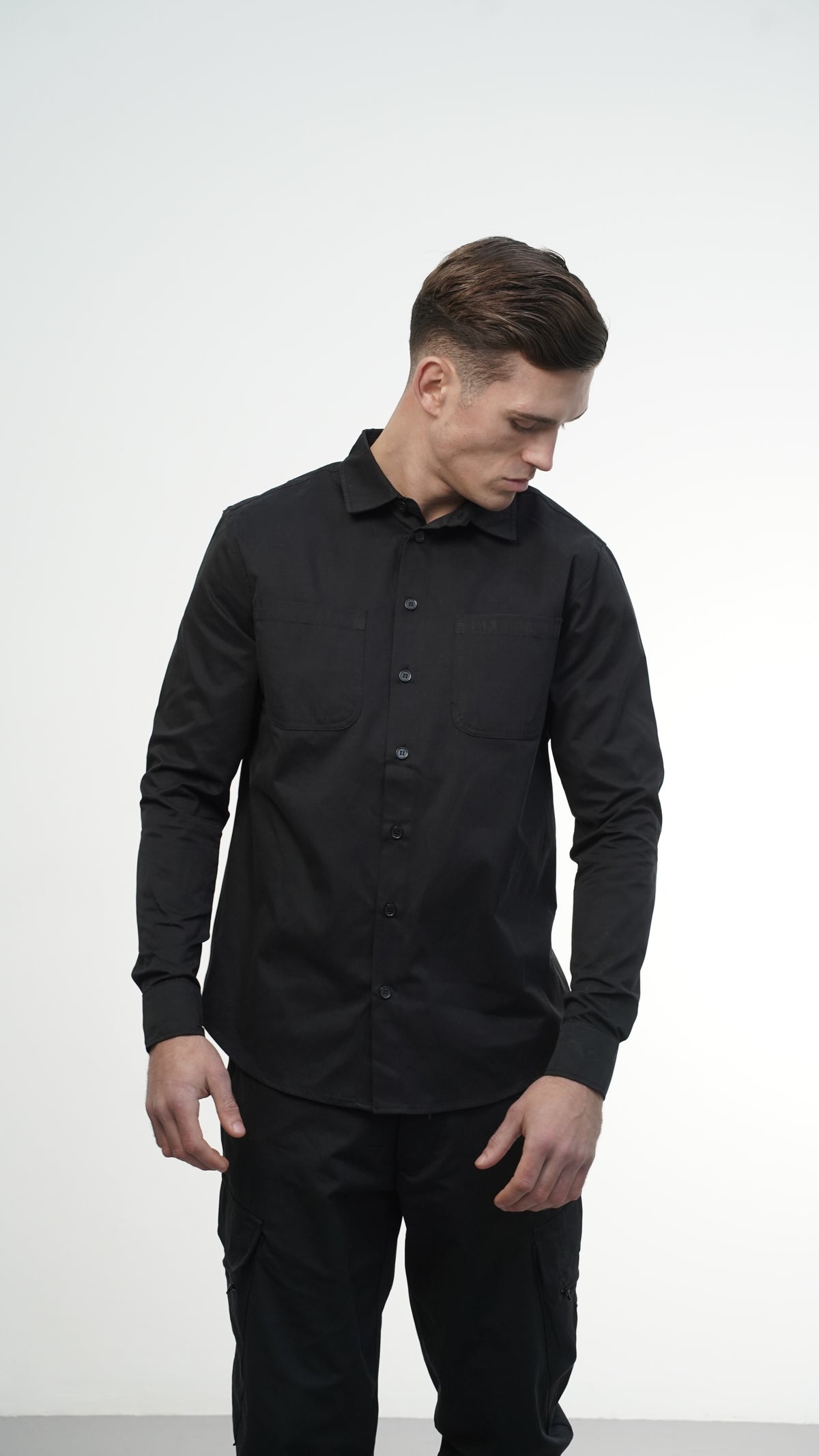 Men's Black Button Up Shirt