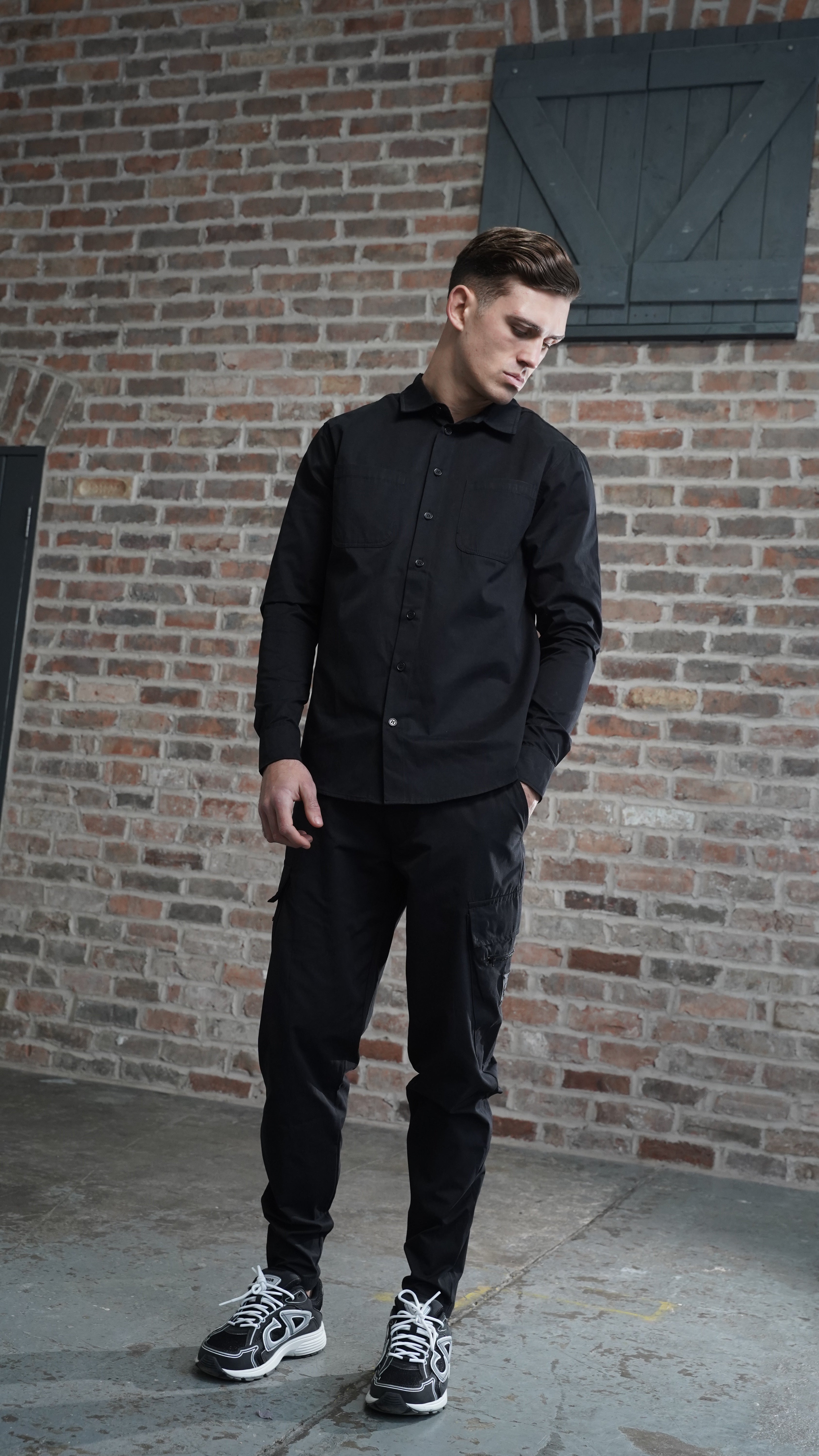 Men's Black Button Up Shirt