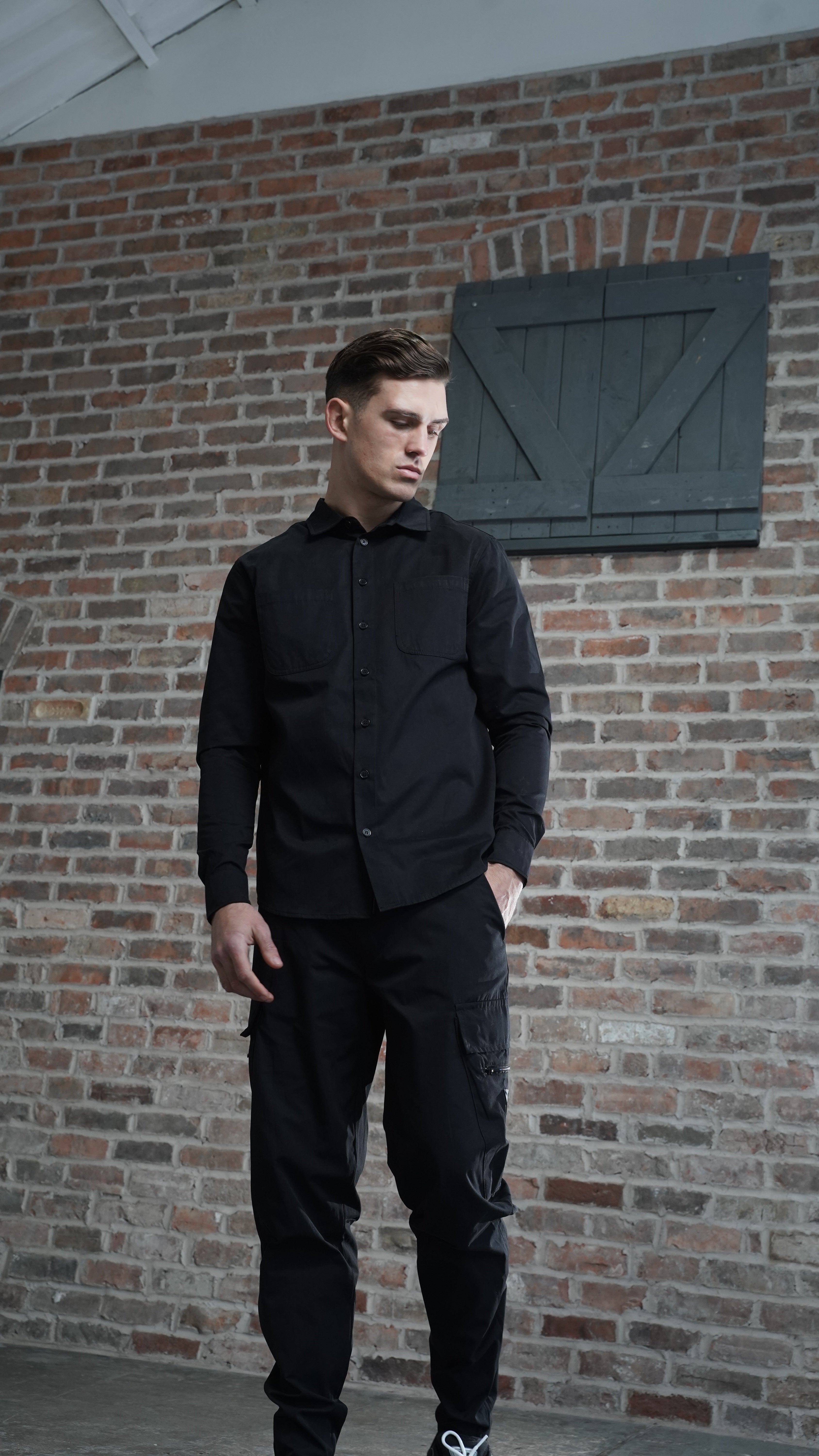 Men's Black Button Up Shirt