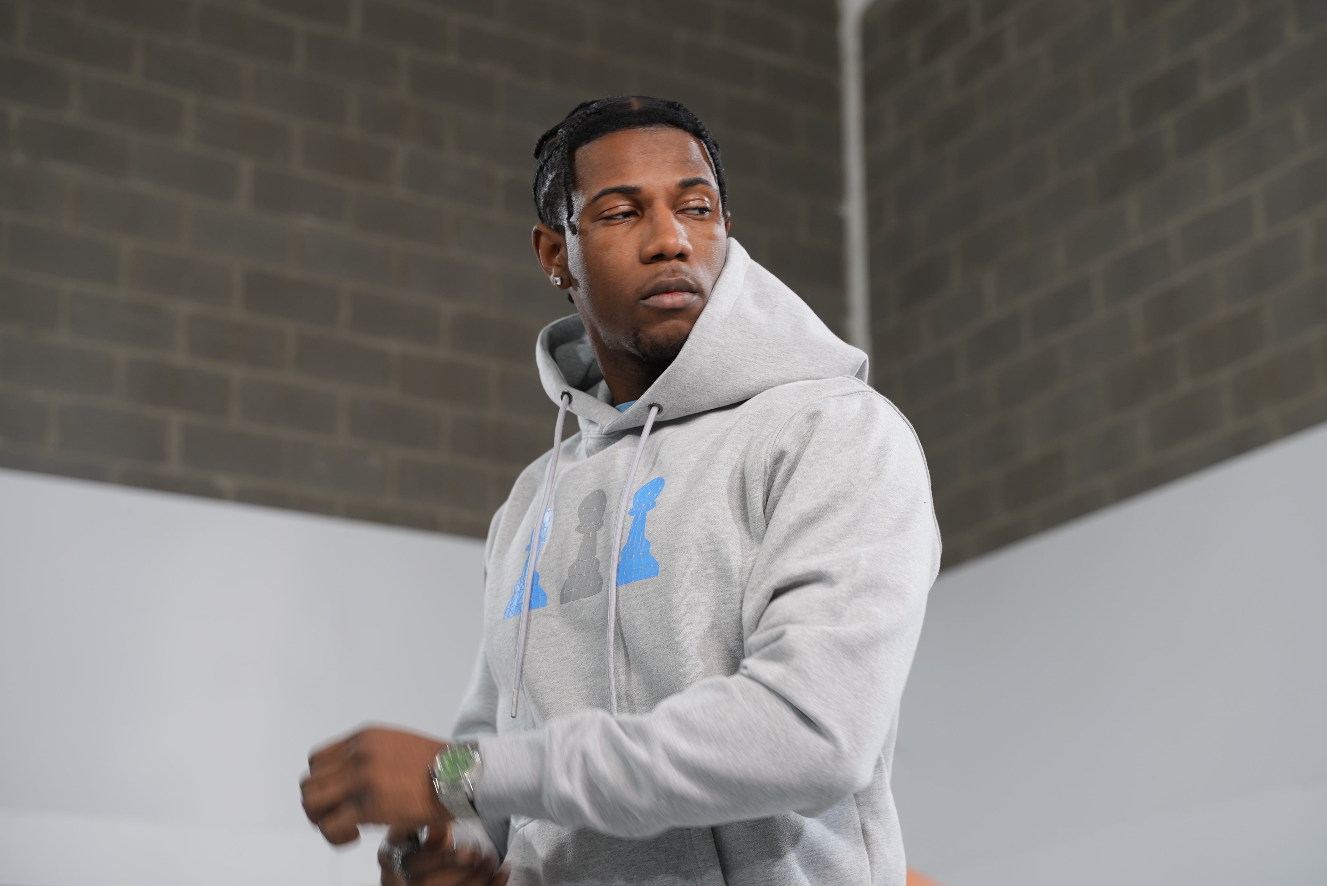 Amico Grey & Blue Tri-Pawn Hoodie