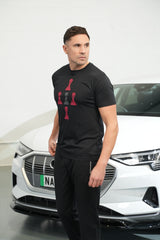 AW25 - Diamond Pawn Tee Black with Red Pawn