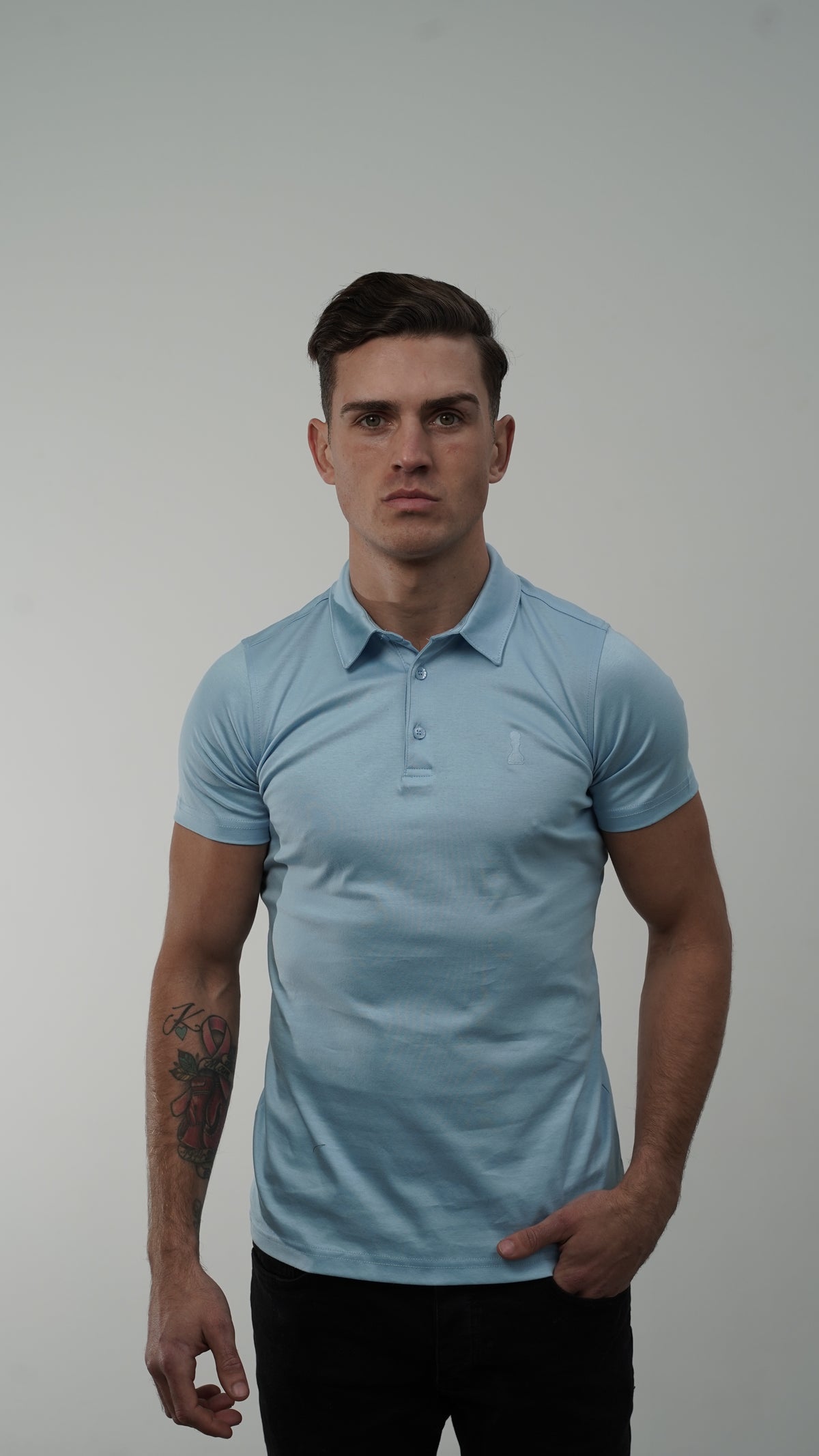 Amico Light Blue Embroidery Polo
