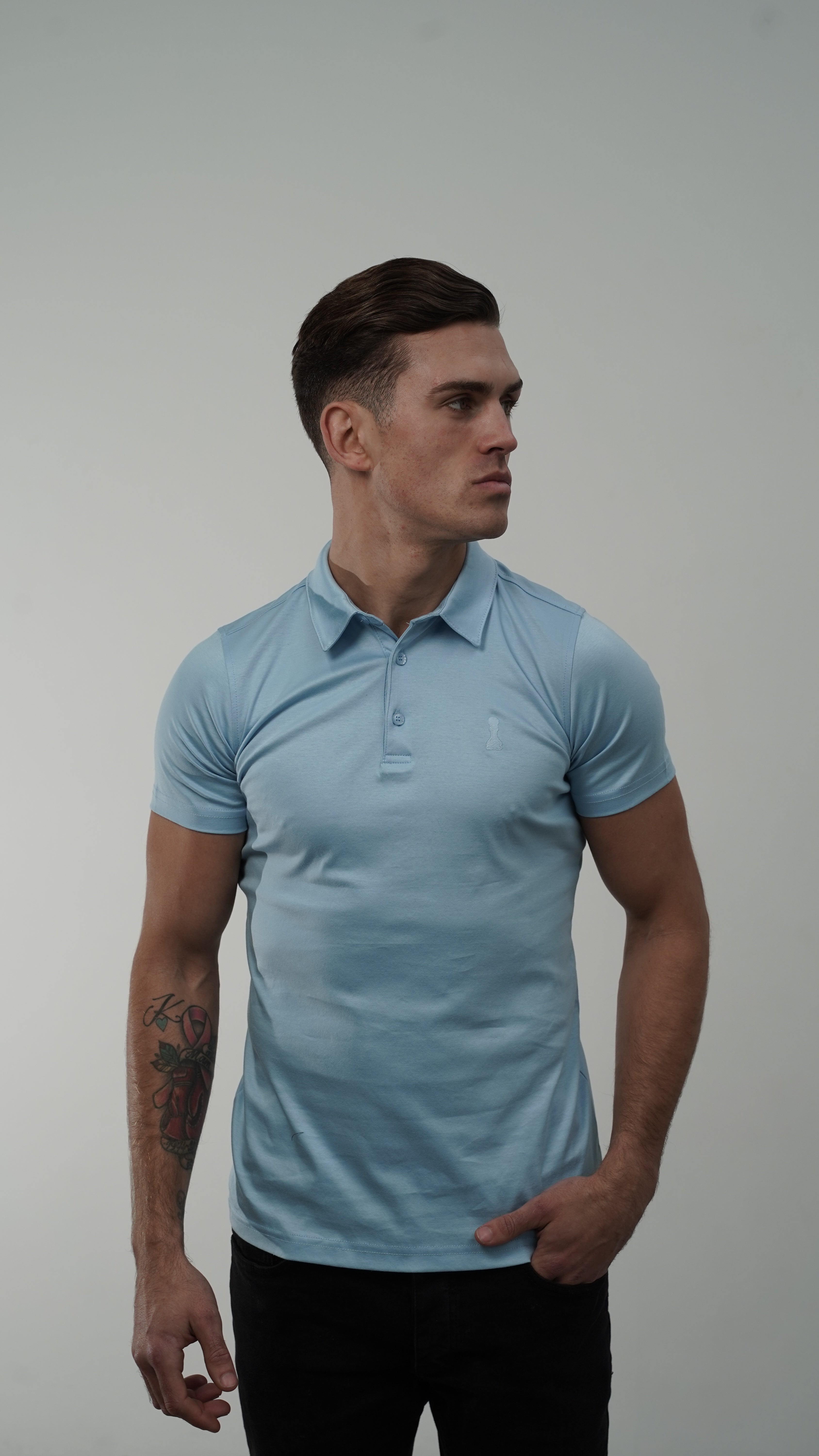 Amico Light Blue Embroidery Polo