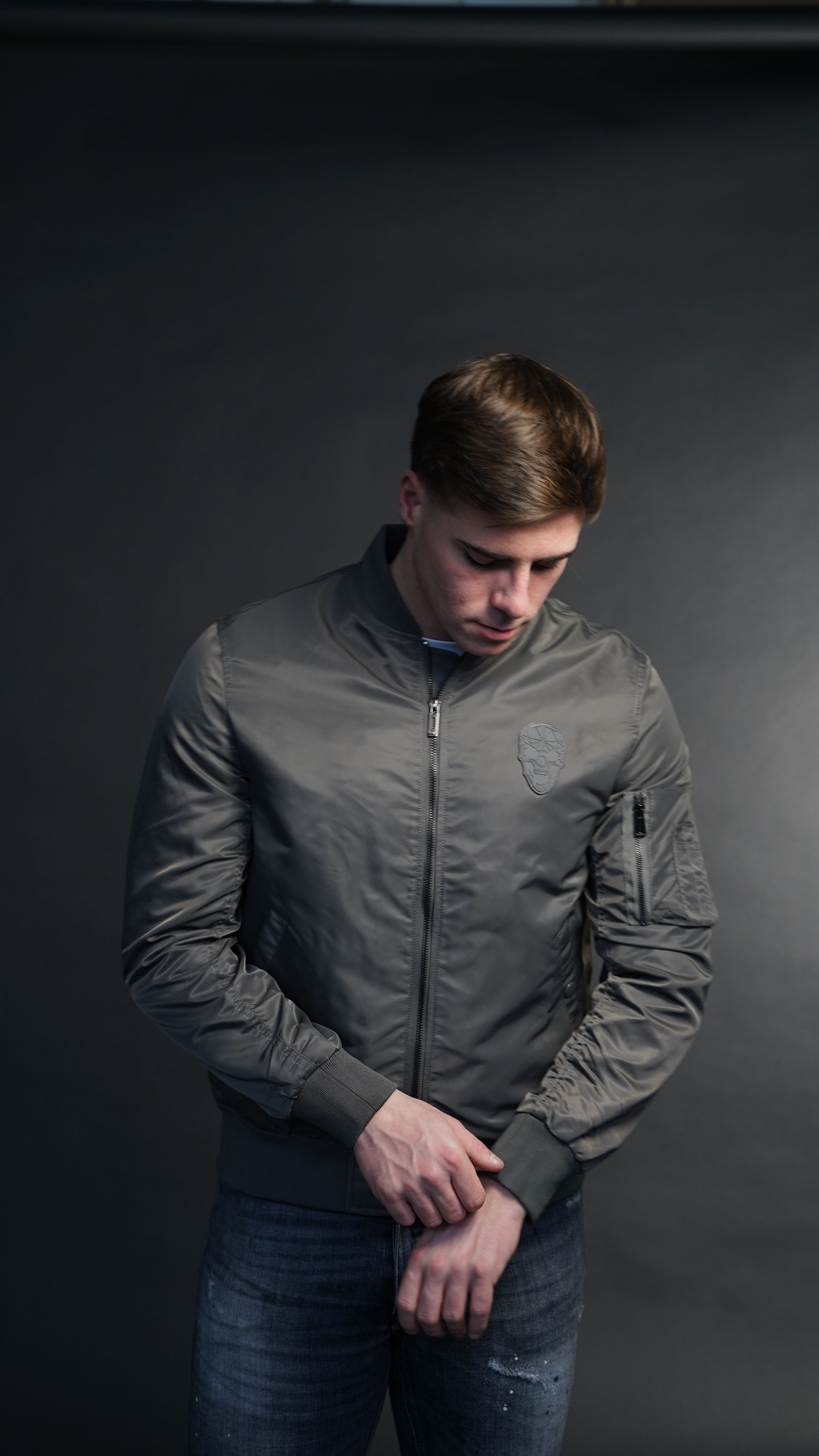 Men's Amico Grey Bomber Jacket