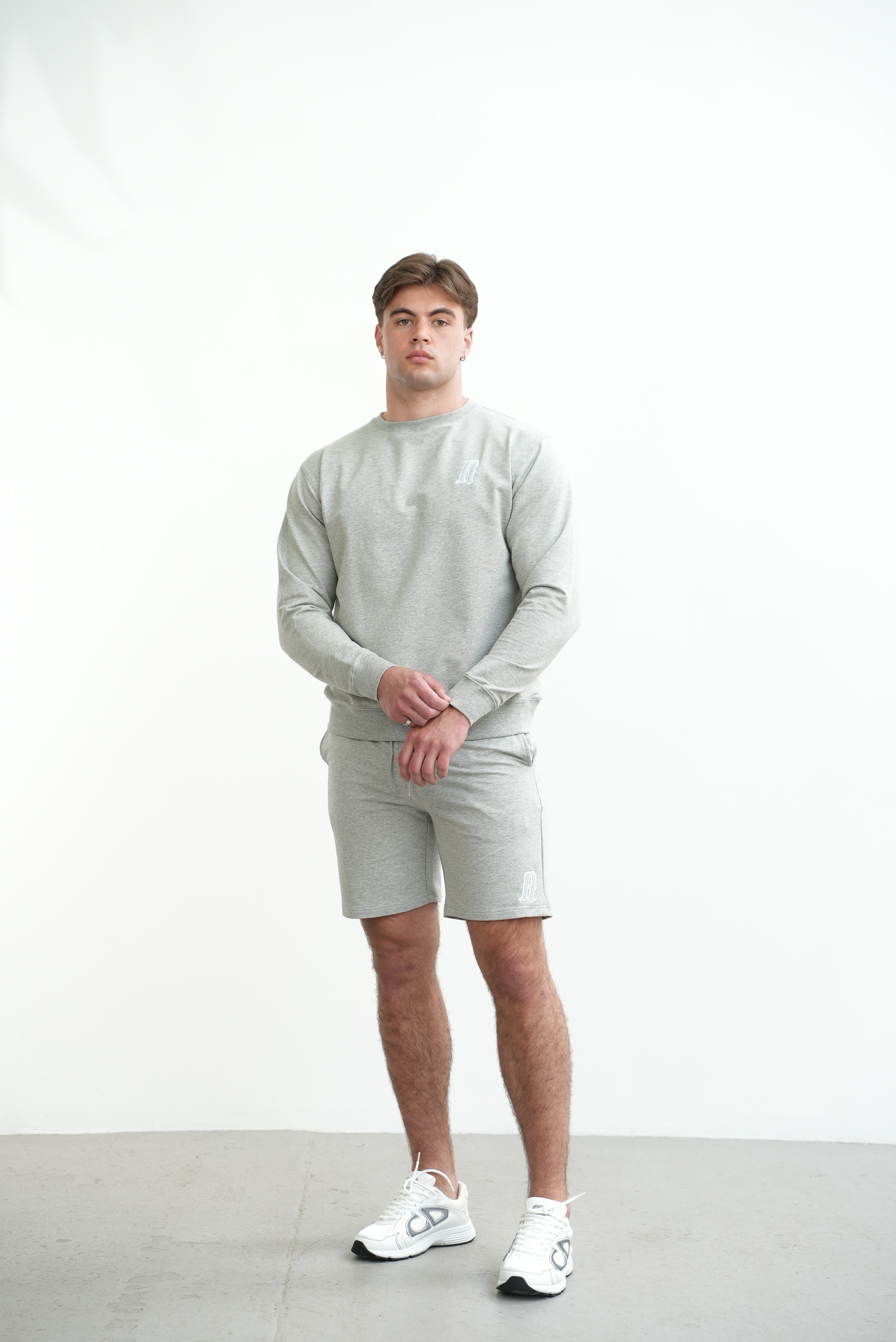 Men's Embroidery A Shorts Grey