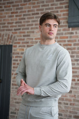 Men's Embroidery A Crew Neck Jumper Grey