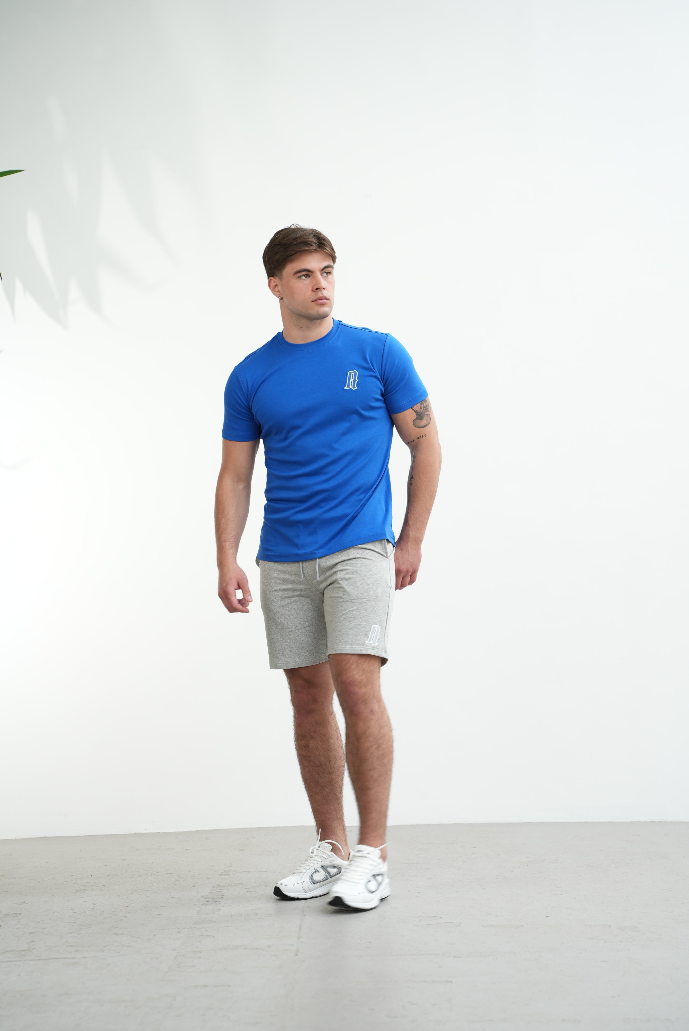 Men's Embroidery A Shorts Grey