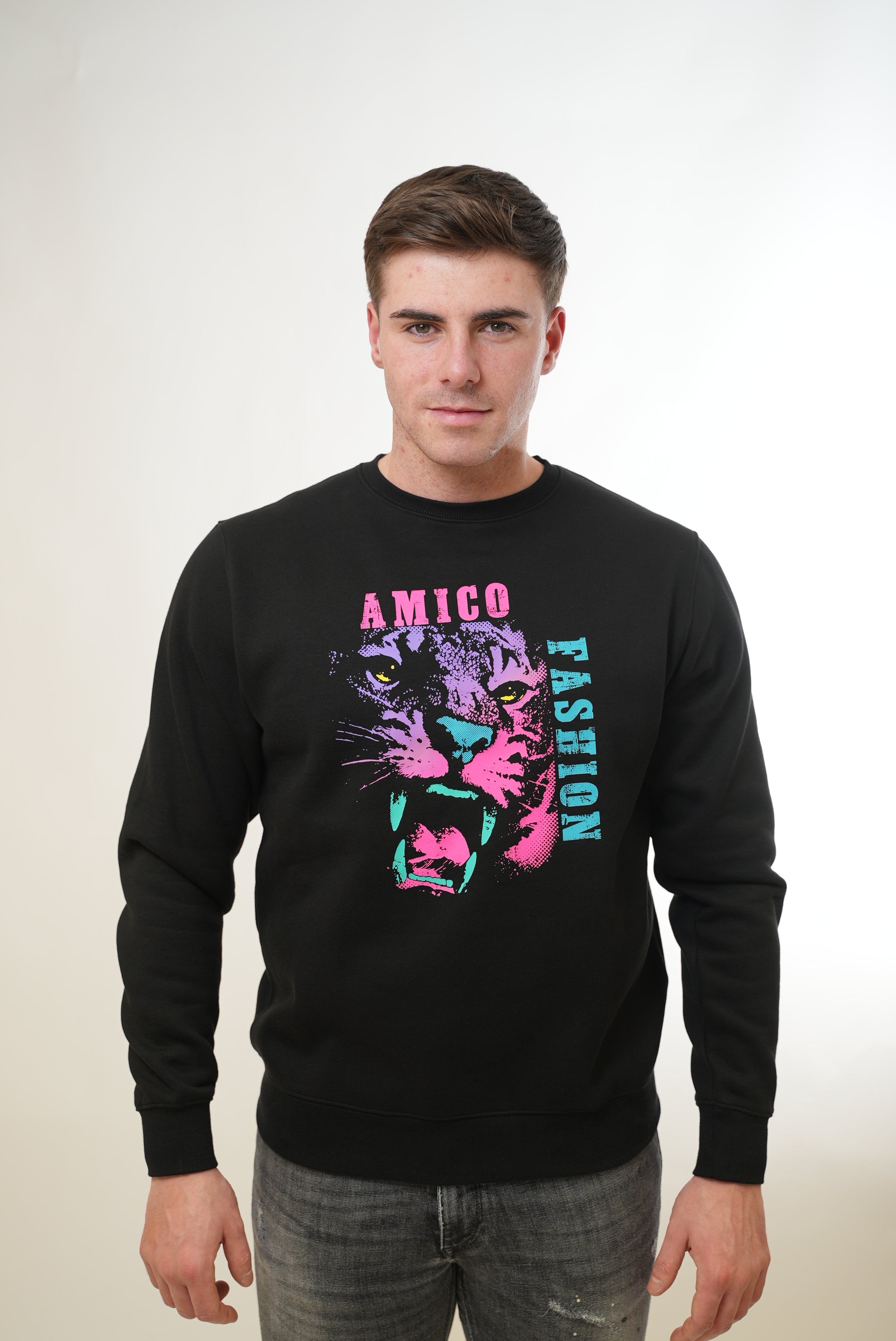 Men's Amico White Lion Crew Neck