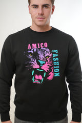 Men's Amico White Lion Crew Neck