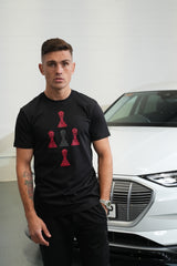 AW25 - Diamond Pawn Tee Black with Red Pawn