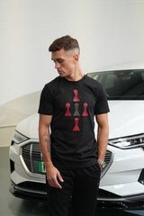 AW25 - Diamond Pawn Tee Black with Red Pawn