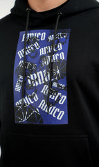 Amico Black Monogram Hoodie Blue