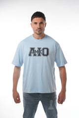 Oversized Baby Blue Amico Print TEE