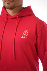 “A” Embroidery Red Hoodie
