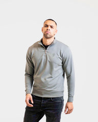 Men's Skull Badge Half Zip Grey