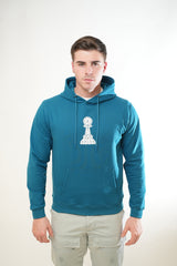 Men's Blue White Pawn Hoodie