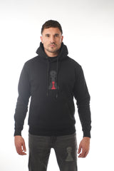 Amico Two Pawn Hoodie Red On Black
