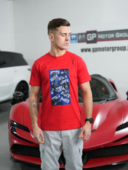 Men's Red Skull Blue T-Shirt