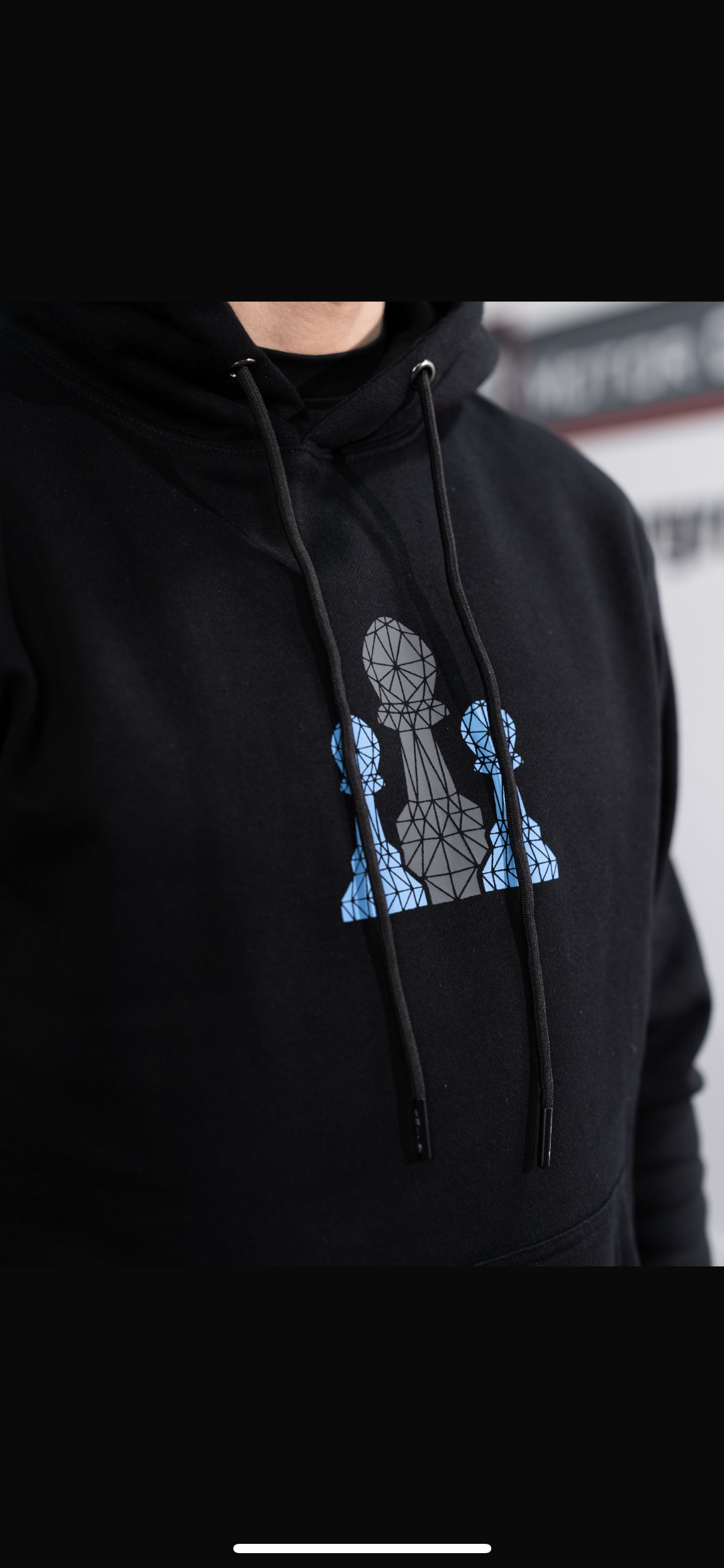 Men's New Tri Pawn Hoodie Blue Black Blue