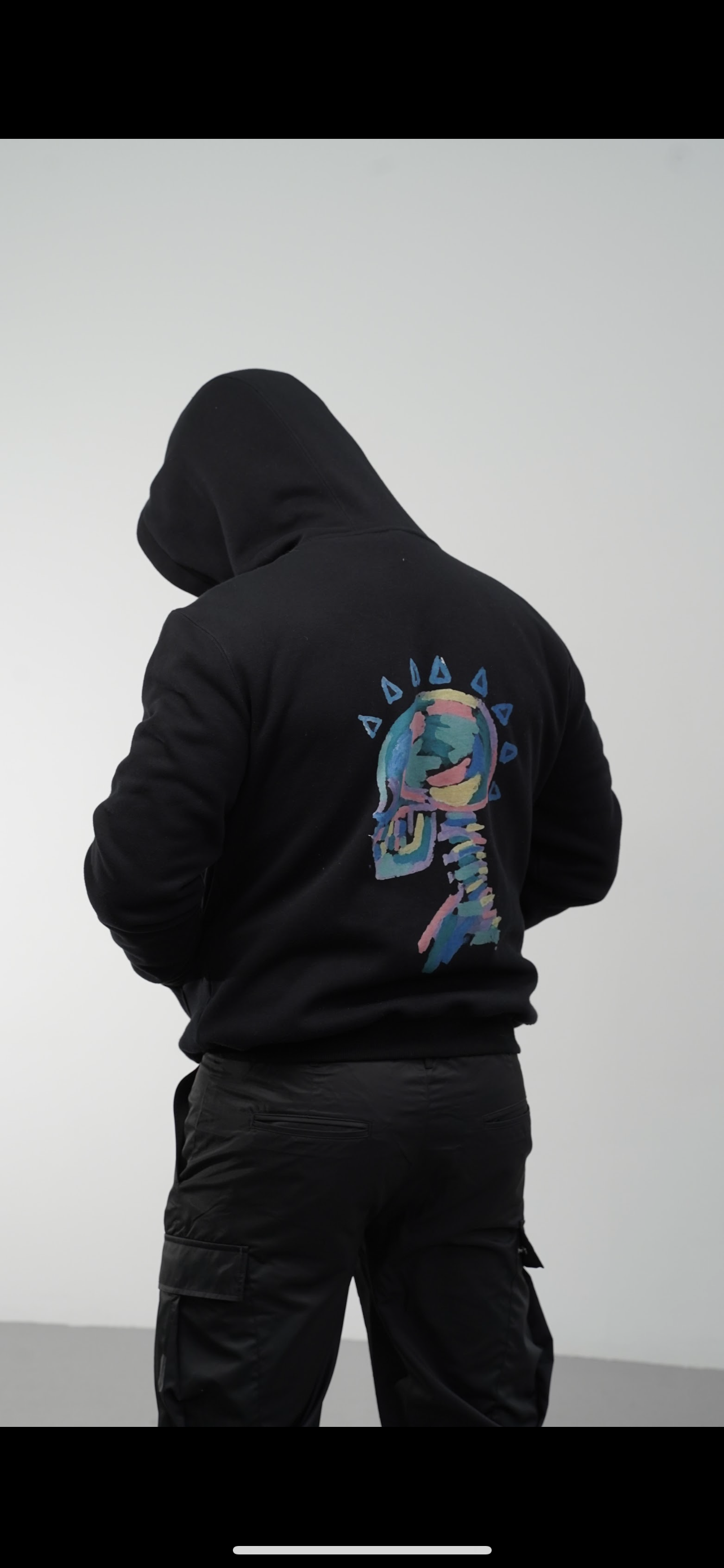 Men's Black Skull Hoodie