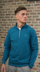 Men's Skull Badge Half Zip Red