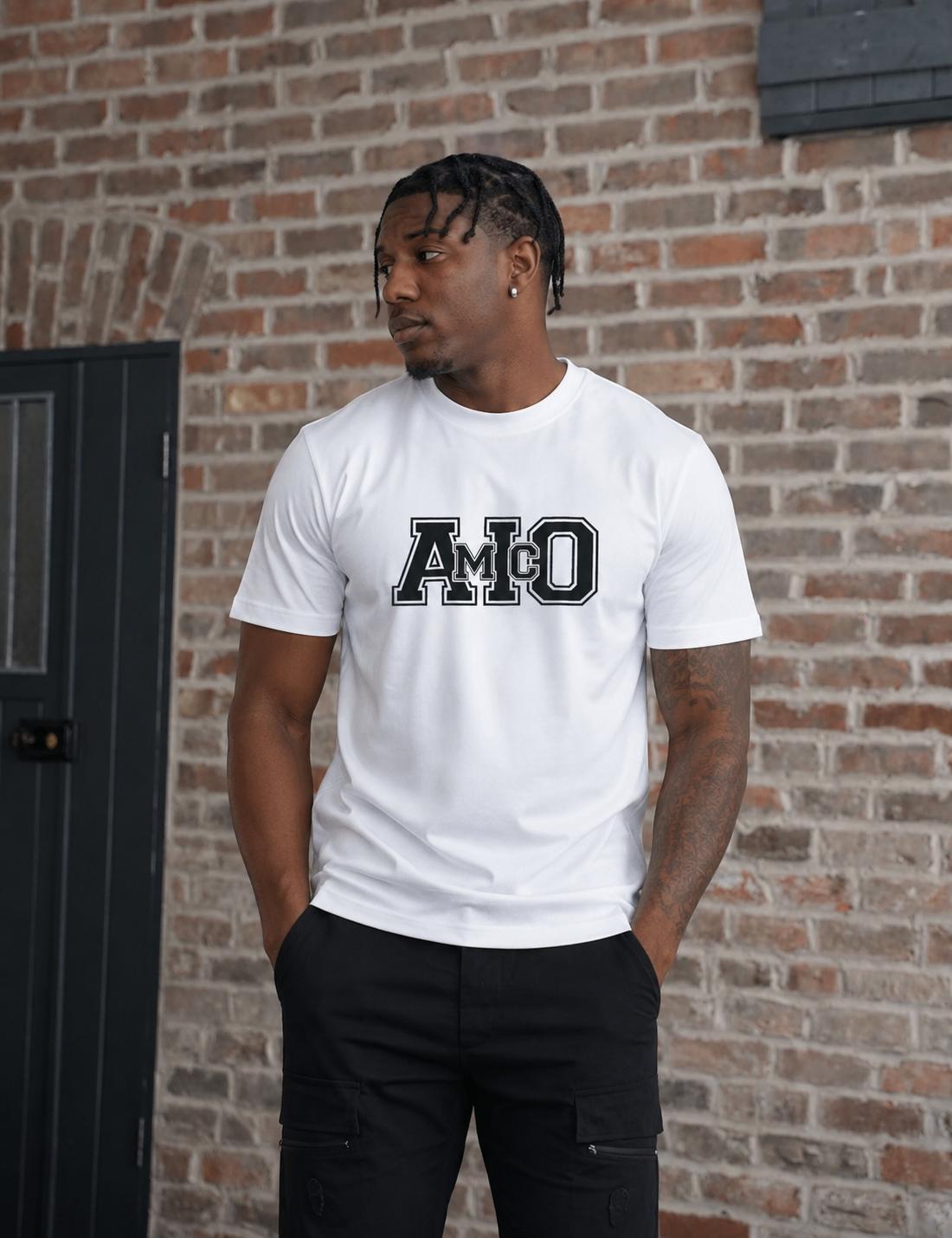 Men's White AMICO Chest Tee