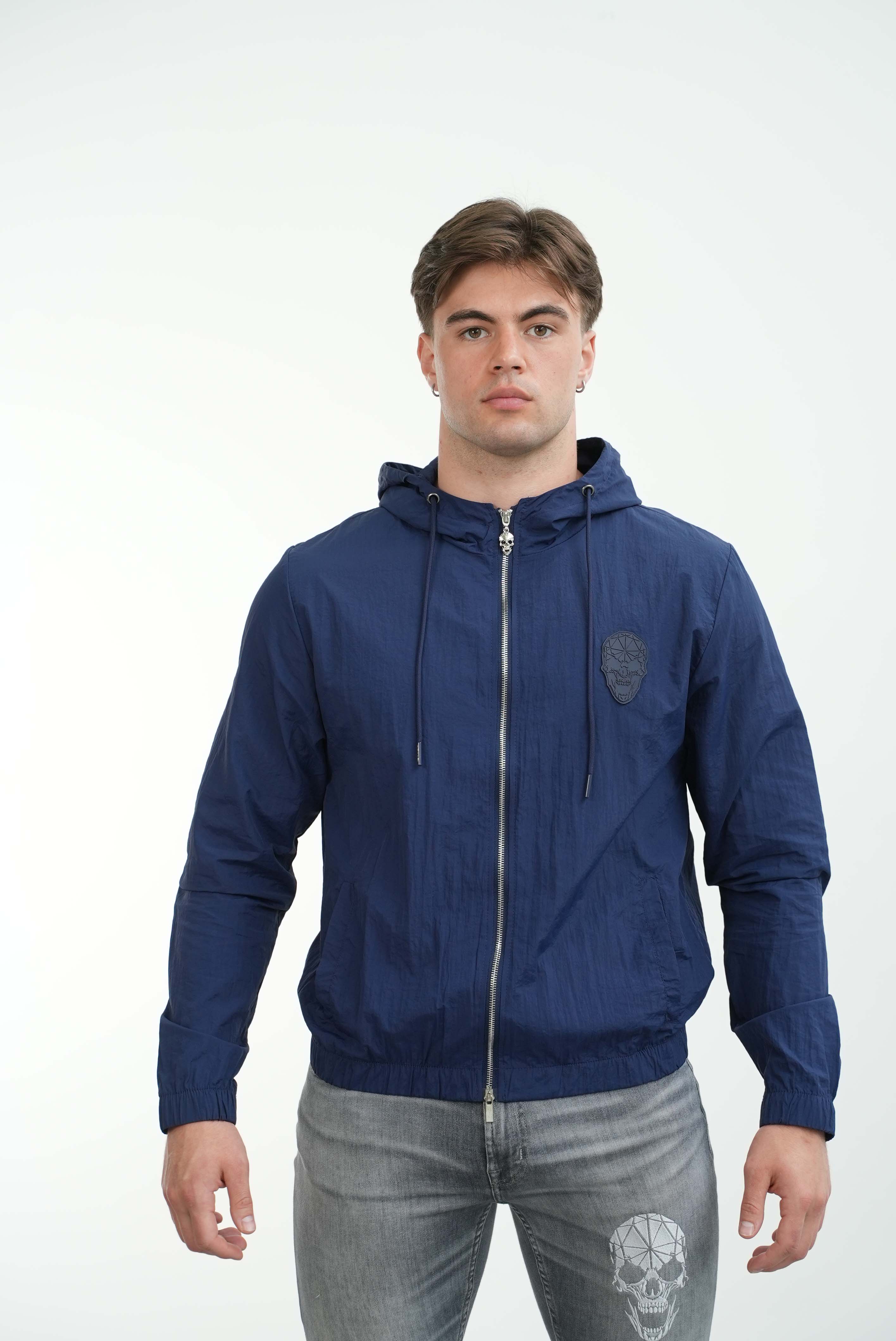 Men's Amico Skull Badge Windbreaker Navy