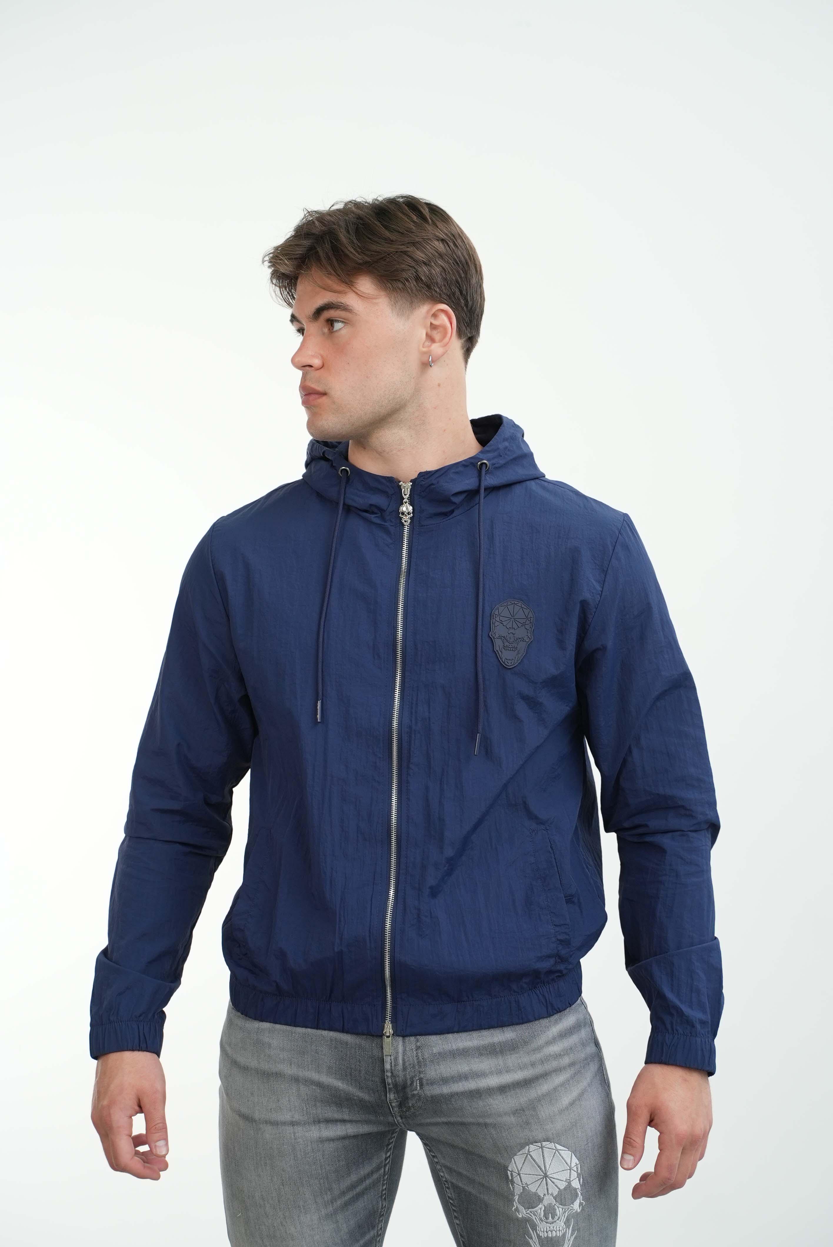 Men's Amico Skull Badge Windbreaker Navy